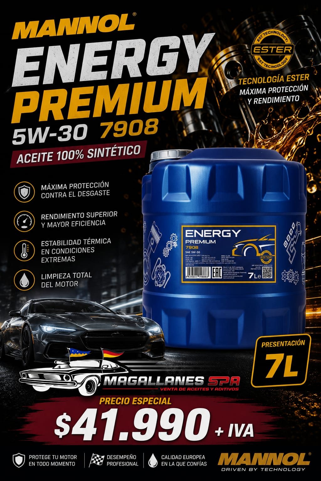 MANNOL Energy Premium 5W-30 – Presentación 7L